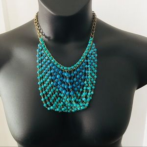 Talbots Necklace Beaded Gold Tone